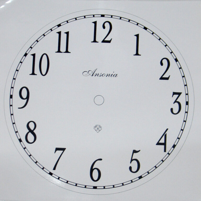 Self Adhesive White Trademark Clock Dial Ronell Clock Co.